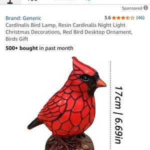 Red bird night light new